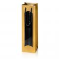 [F660136] Tragetasche mit Sichtfenster Satina Gold 1er 100x85x360 mm